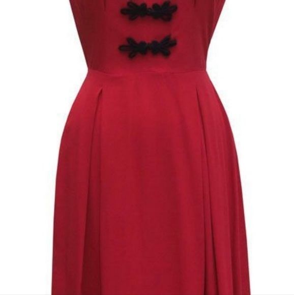 Trashy Diva Lilian Dress in red with Dragons EUC size 2 - Picture 3 of 10